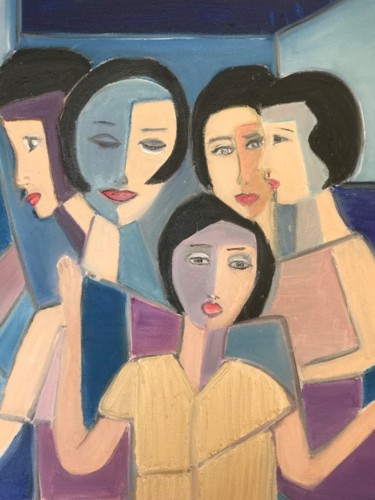 Painting titled "Five temper" by Nilda Raw, Original Artwork, Oil
