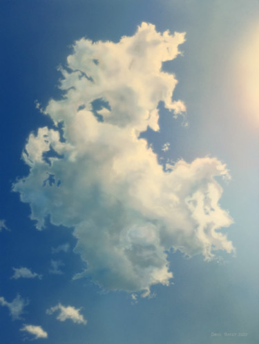 Painting titled "Portrait of a Cloud" by David Tracey, Original Artwork, Acrylic Mounted on Wood Stretcher frame