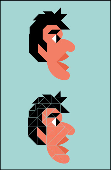 Digital Arts titled "Young man • Structu…" by Gai Yu, Original Artwork, 2D Digital Work