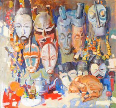 Peinture intitulée "Страж тотемов" par Igor Khilko, Œuvre d'art originale, Huile