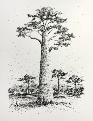 Painting titled "Big Tree" by Humberto Cesar Pornaro, Original Artwork, Acrylic