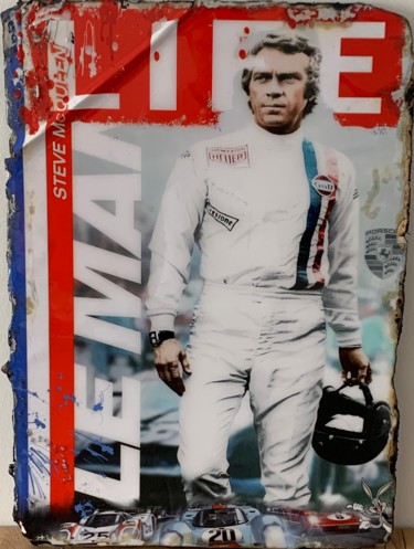 Collagen mit dem Titel "Steve Mcqueen Life…" von Kellnington, Original-Kunstwerk, Harz