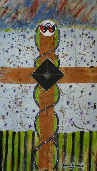 Картина под названием "Crucifixion" - Ivann Deweare Lindor, Подлинное произведение искусства, Акрил