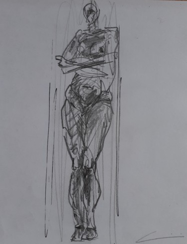 Disegno intitolato ""Corpus: attimo"" da Valeria Luccioni, Opera d'arte originale, Matita