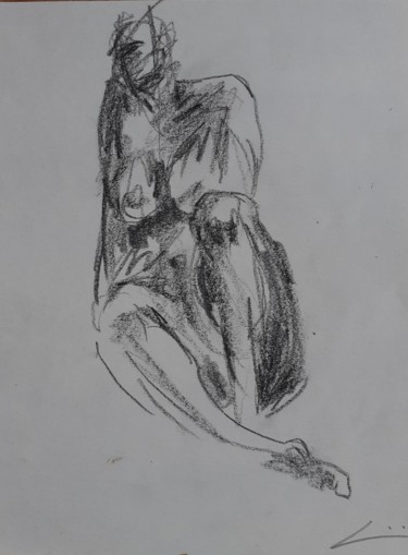 Disegno intitolato ""Corpus: abbandoni"" da Valeria Luccioni, Opera d'arte originale, Carbone