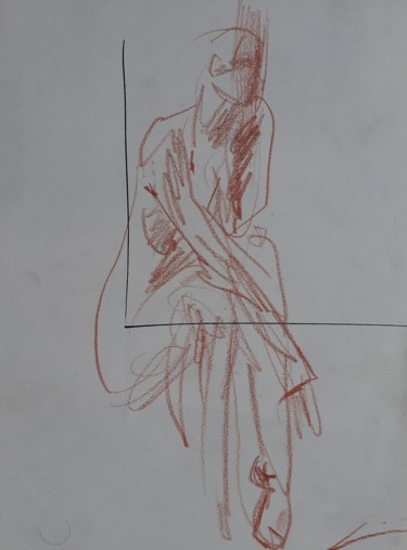 Disegno intitolato ""Corpus: pensiero "" da Valeria Luccioni, Opera d'arte originale, Grafite