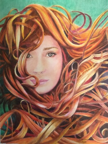 Painting titled "MARISE.       40 x…" by Jacques Tafforeau, Original Artwork, Watercolor