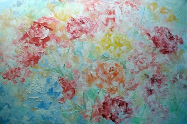 Painting titled "Red Yellow Blue." by Rakhmet Redzhepov, Original Artwork, Acrylic Mounted on Wood Stretcher frame
