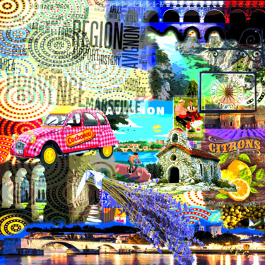 Digital Arts titled "provence cochonou" by Patrice Fligny, Original Artwork, 2D Digital Work Mounted on Plexiglass