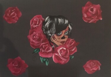 Ζωγραφική με τίτλο "La muerte aux roses…" από Pascale De Iudicibus, Αυθεντικά έργα τέχνης, Ακρυλικό