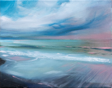 STORM seascape oil painting on canvas impressionism realism 제목이 "STORM seascape oil…"인 미술작품 Masha Danilovskaia로, 원작, 기름
