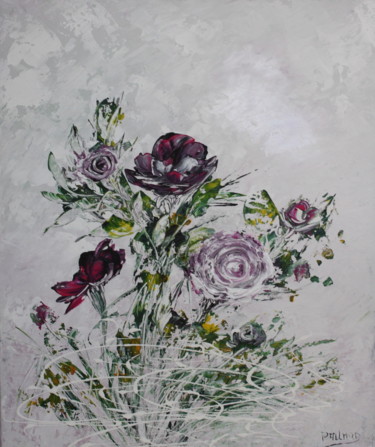 Painting titled "GRAFFITI FLORAL" by Annick Pallard, Original Artwork, Acrylic