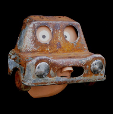 Sculpture titled "Mask People, AUTOMA…" by Jeff Mann, Original Artwork, Metals