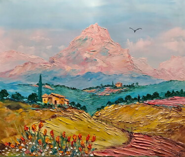 Painting titled "Drome 2" by Gérard Crouzet, Original Artwork, Oil Mounted on artwork_cat.