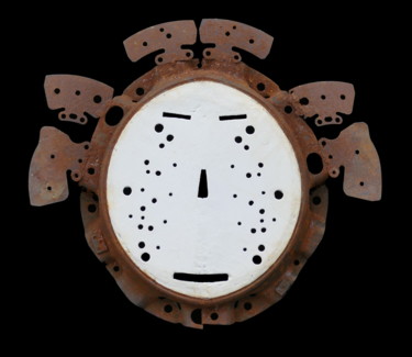 Sculpture titled "Mask Goddess, Empre…" by Jeff Mann, Original Artwork, Metals