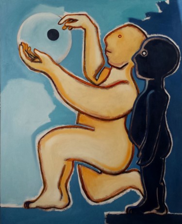 Peinture intitulée "La leçon" par Pascal Buffard, Œuvre d'art originale, Huile