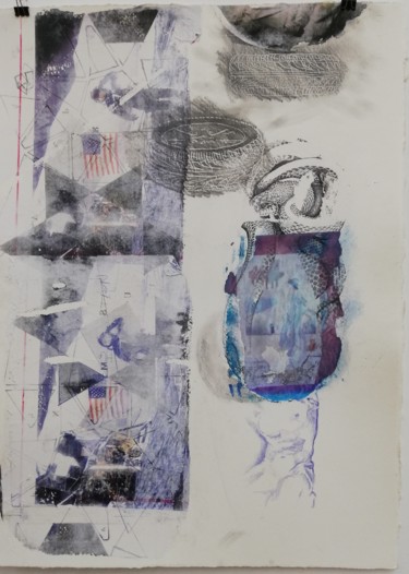 Dessin intitulée "big white" par Baptiste Vanweydeveldt, Œuvre d'art originale, Collages