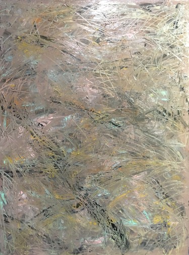 Painting titled "Abstraction 52" by Yury Korolkov, Original Artwork, Oil Mounted on Wood Stretcher frame