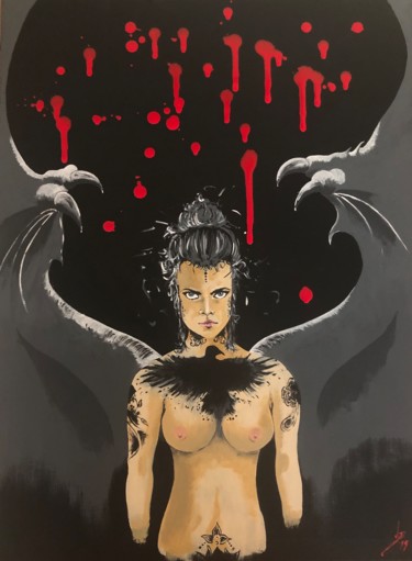Schilderij getiteld "Angel" door John Creekmore, Origineel Kunstwerk, Acryl