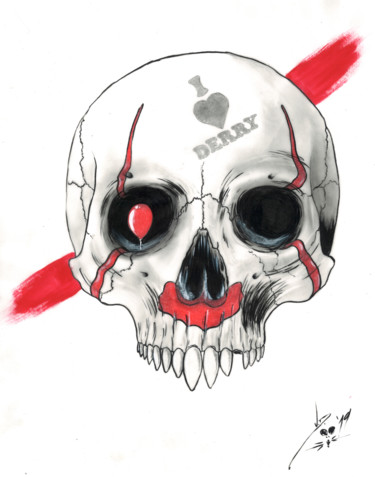 Tekening getiteld "I love Derry" door John Creekmore, Origineel Kunstwerk, Inkt