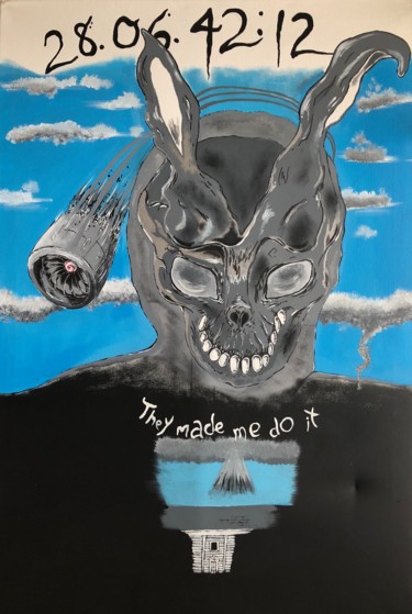 Schilderij getiteld "They Made Me Do It" door John Creekmore, Origineel Kunstwerk, Acryl