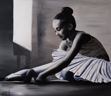 Oil Original Artwork "Diligent" 绘画 标题为“Oil Original Artwor…” 由Elena Carlier, 原创艺术品, 油 安装在木质担架架上