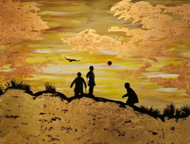 Oil Original Painting "Escape in the game" Peinture intitulée "Oil Original Painti…" par Elena Carlier, Œuvre d'art originale, Huile Monté sur Châssis en bois