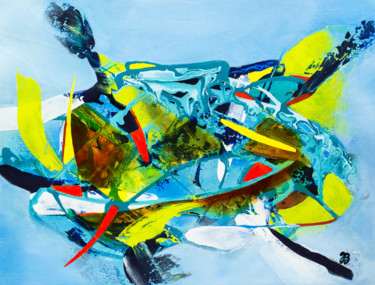 Malerei mit dem Titel "Zusammenstoss * Col…" von Jutta Blühberger, Original-Kunstwerk, Acryl