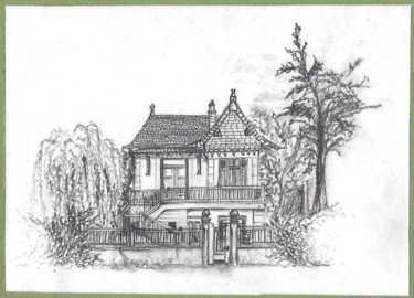Dessin intitulée "Les Bosquets" par Victoria, Œuvre d'art originale, Crayon