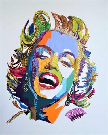 拼贴 标题为“marilyn” 由Olivier Bouvard, 原创艺术品, 拼贴