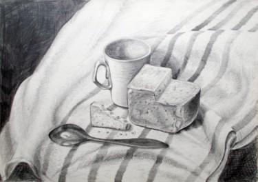 图画 标题为“Still life with Bre…” 由Владимир Абаимов, 原创艺术品, 铅笔
