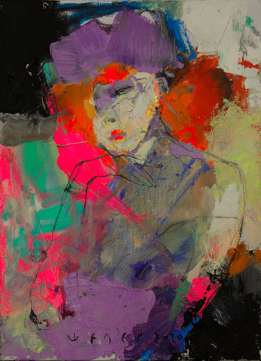 Painting titled "Unknown Lady" by Viktor Sheleg, Original Artwork, Oil