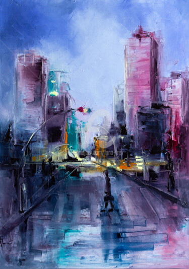Painting titled "Vicious circle" by Lana Frey, Original Artwork, Oil Mounted on Wood Stretcher frame