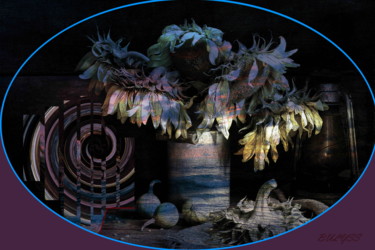 Digital Arts titled "Still Life in purple" by Marc Bulyss, Original Artwork, Digital Painting