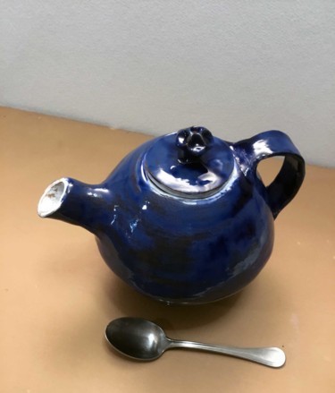 Artigianato intitolato "teiera blu" da Silvia Benfenati, Opera d'arte originale