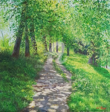 Sauces a la orilla del río (Willows on the riverside) 绘画 标题为“Sauces a la orilla…” 由Cristina Del Rosso, 原创艺术品, 油
