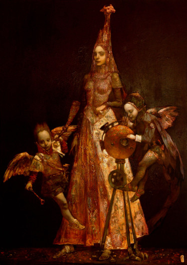 Schilderij getiteld "Genius of Hearing ,…" door Alex V. Dolgikh, Origineel Kunstwerk, Olie