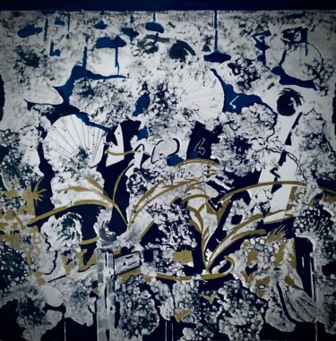 Algues marines II Peinture intitulée "Algues marines II" par Dominique Berton, Œuvre d'art originale, Encre