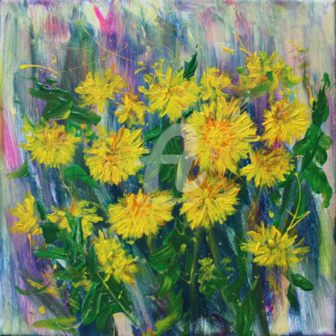Painting titled "DANDELIONS I" by Svetlana Samovarova (SA.LANA), Original Artwork, Acrylic