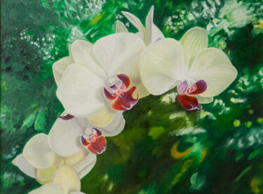 Orchids Dance Painting titled "Orchids Dance" by Livia Doina Stanciu, Original Artwork, Oil Mounted on Wood Stretcher frame