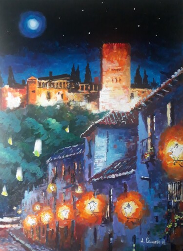 Albaicin. Alhambra. Acrlico sobre lienzo 73 x 54 cm Peinture intitulée "Albaicin. Alhambra.…" par Jose Camero Hernandez, Œuvre d'art originale, Acrylique