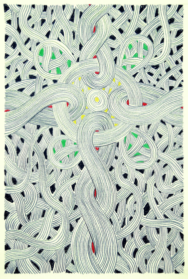 Drawing titled "Cross" by Vladimir Bašić Šoto, Original Artwork, Chalk