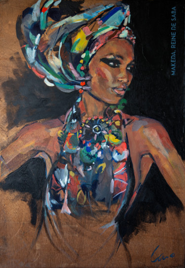 Makeda, reine de Saba Pintura intitulada "Makeda, reine de Sa…" por Caro Fleury, Obras de arte originais, Acrílico