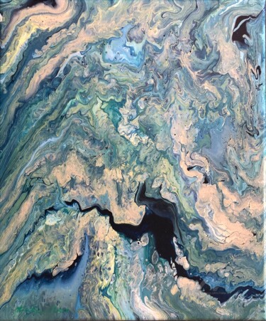 Peinture intitulée "Apatite blue" par Kate_art, Œuvre d'art originale, Acrylique