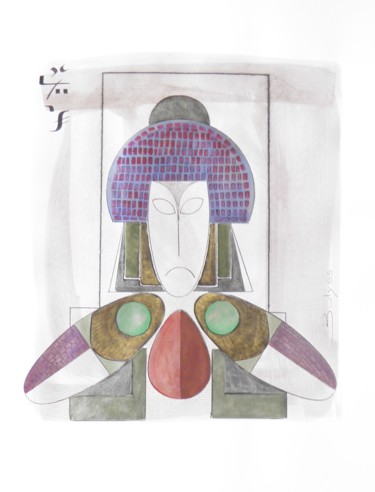 图画 标题为“Samouraî N°2” 由Marc Bulyss, 原创艺术品, 油