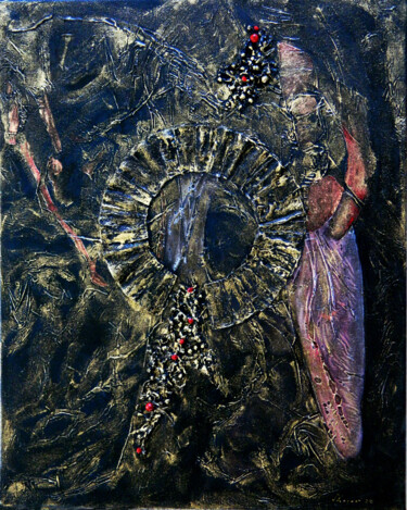 Peinture intitulée "Black and gold 3" par Sorin Niculae Lazar, Œuvre d'art originale, Huile Monté sur Châssis en bois