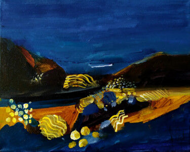 Les falaises savantes Peinture intitulée "Les falaises savant…" par Muriel Cayet, Œuvre d'art originale, Acrylique Monté sur Châssis en bois