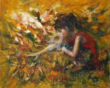 绘画 标题为“In the garden” 由Dimitrinka Kuncheva, 原创艺术品, 油