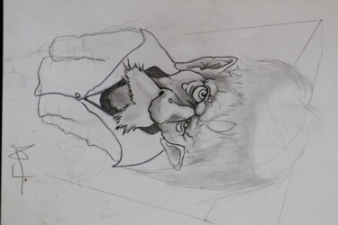 Drawing titled "Moustache étude +" by Guillaume Vincent, Original Artwork, Pencil
