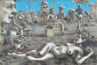 Drawing titled "Danaja in Luxemburg…" by Dags, Original Artwork, Ink